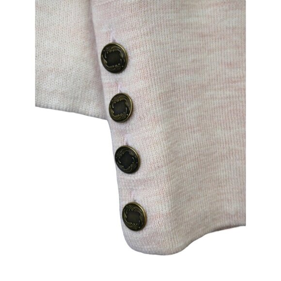 Anthropologie Moth Sweater Wool Blend Blush Pink Turtleneck Long Sleeve Size L - Picture 5 of 9